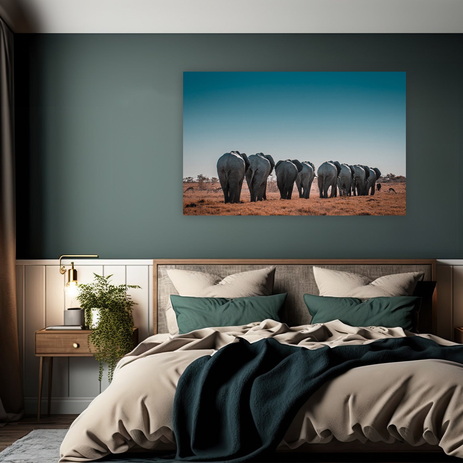 Savannekudde in de schemering